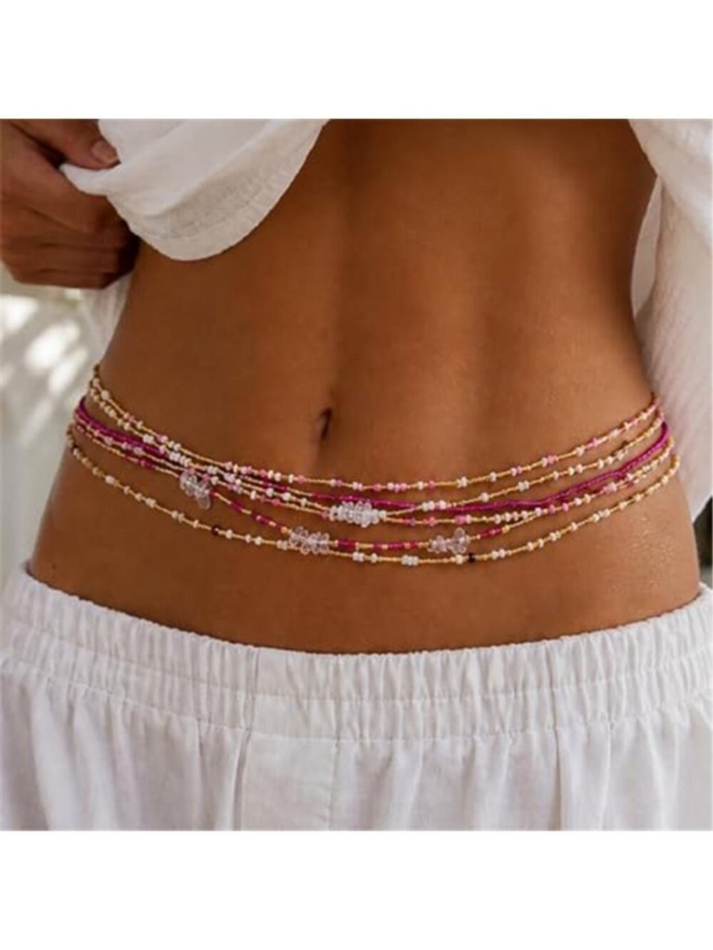 Waist Chain for Women African Waist Beads Chain Layered Belly Body Chain